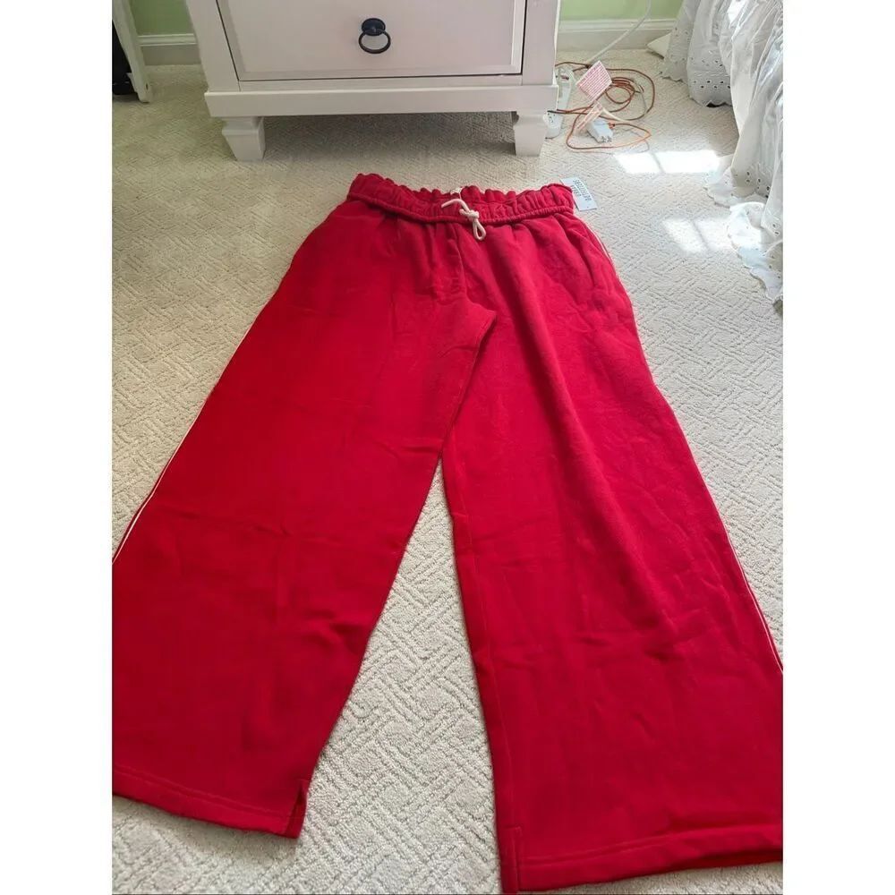 NWT Urban Outfitters Red Sweatpants with White Piping